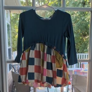 Charming Multicolor Long Sleeve Kids Dress